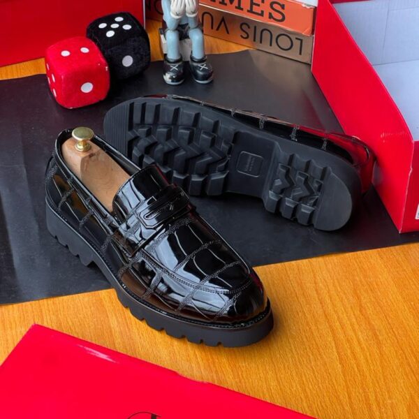 Valentino Garavani Croc-Embossed Patent Leather Loafers